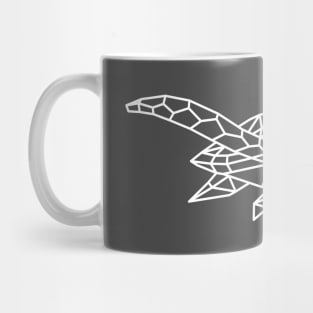 Origami Turtle White Outline Mug